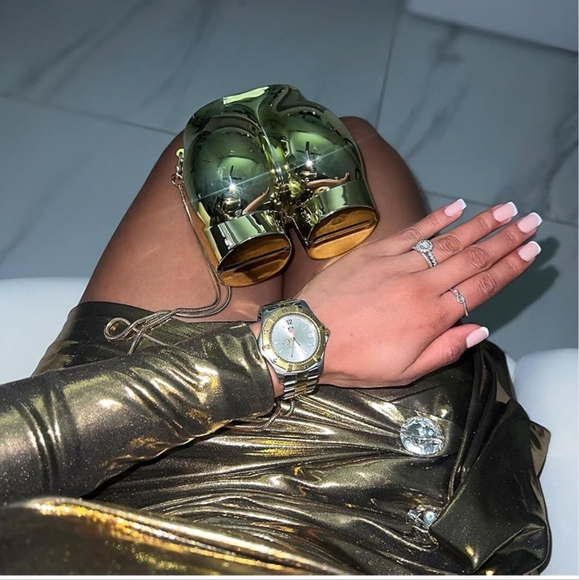 Silver Metallic Butt Purse New - Picture 4 of 6